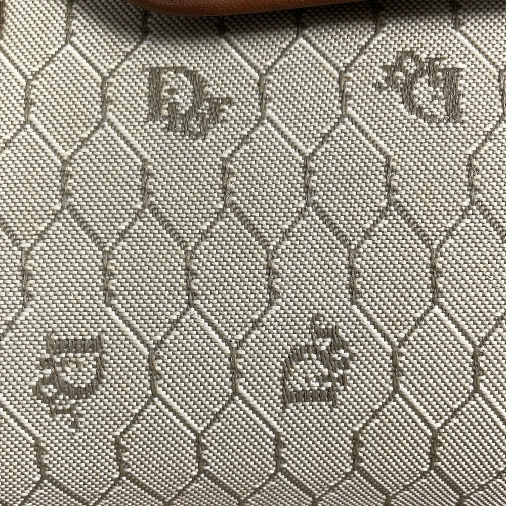 Vintage Christian Dior Honeycomb Flap Shoulder Bag Satchel Beige Designer - Picture 8 of 17